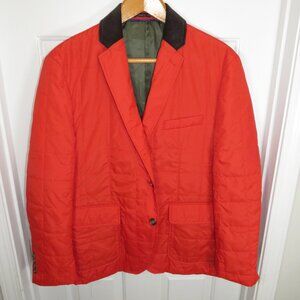 Chaps Ralph Lauren Quilted Blazer Jacket 42R Hunting Orange Field Chore Coat
